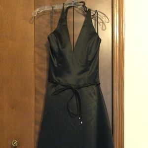 Scott McLintock Satin Formal Halter Gown